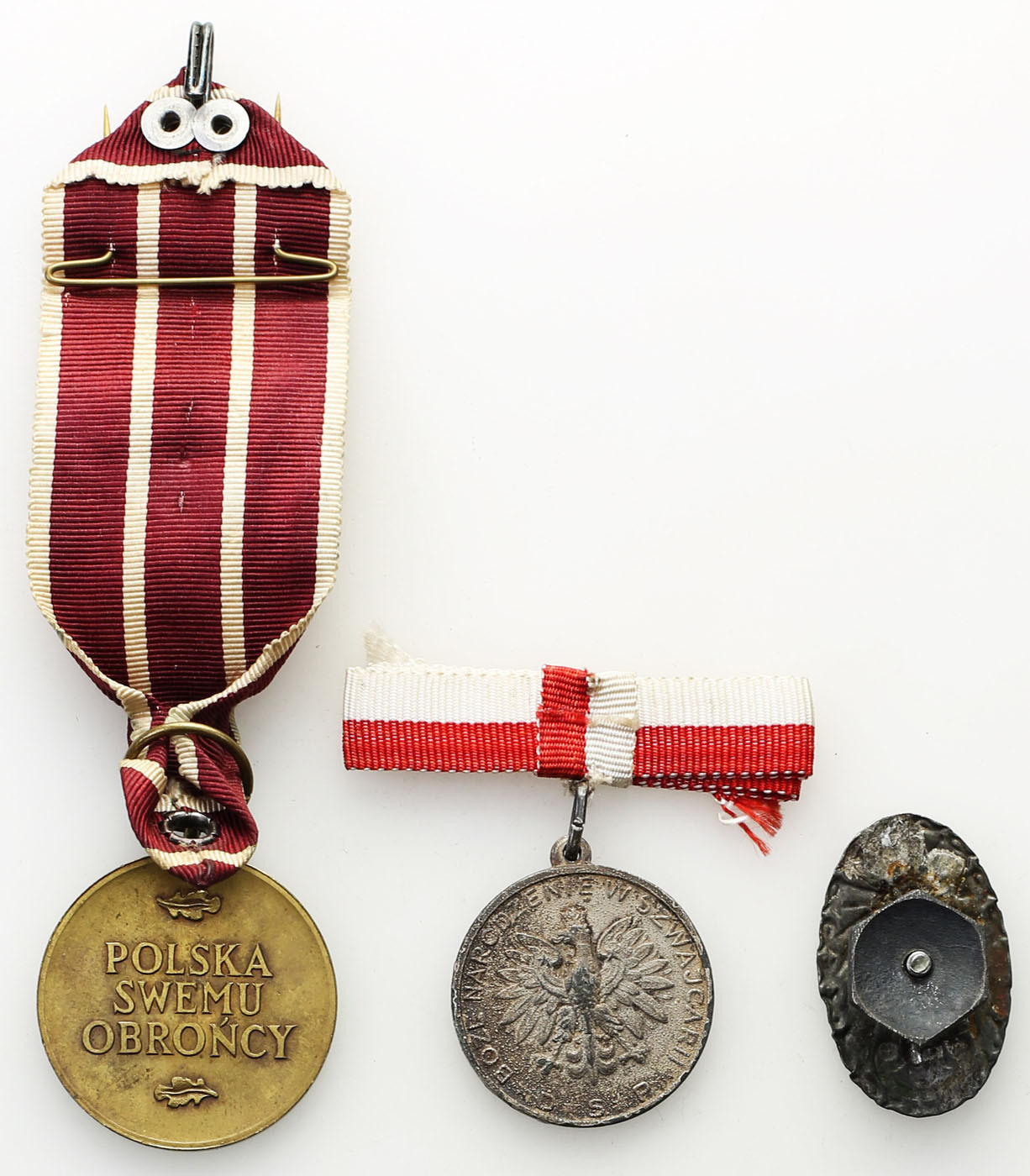II RP. Medal Polska Swemu Obrońcy, Medal Boże Narodzenie, Odznaka patriotyczna, 3 szt.